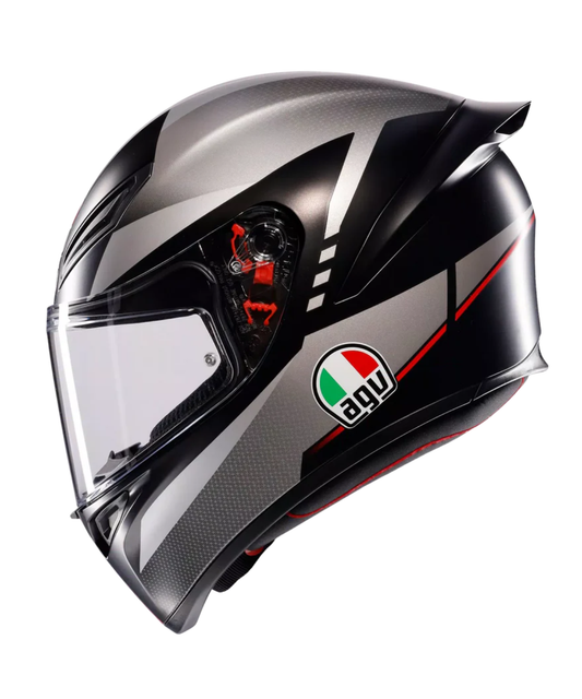 AGV K1 S Lap 034 Helmet - Matt Black Grey Red