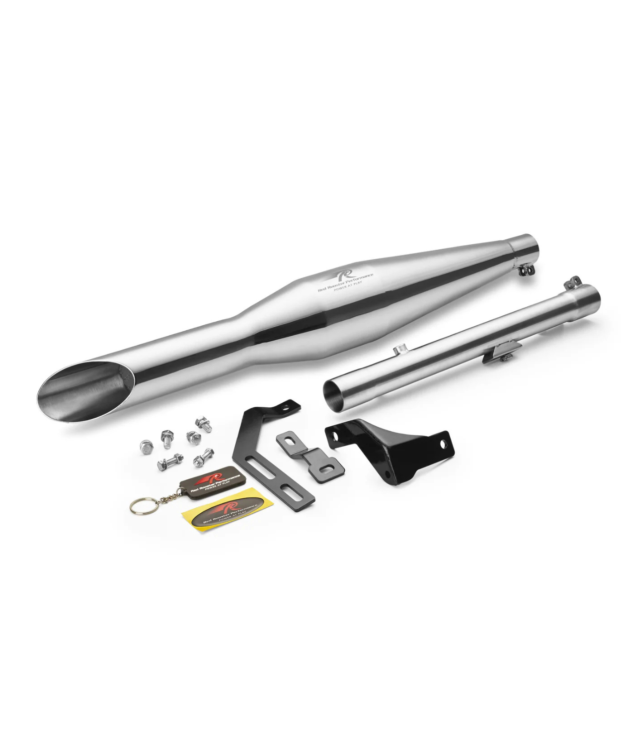 Red Rooster Performance Rumbler Ace Exhaust For Classic Reborn 350 / Meteor 350 / Goan Classic 350 /Bullet 350(2025) - Silver Polish
