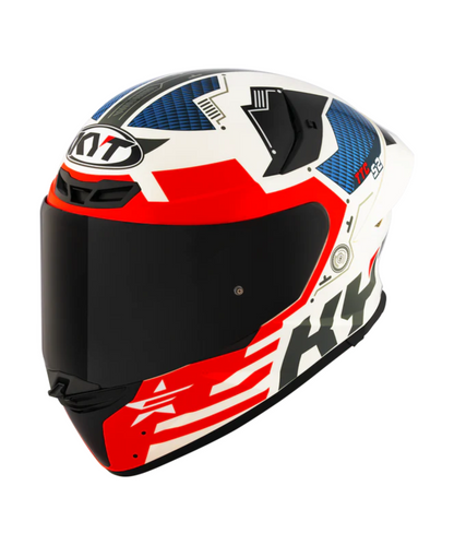 KYT TT-Revo Fuselage Helmet - Gloss Red White Blue
