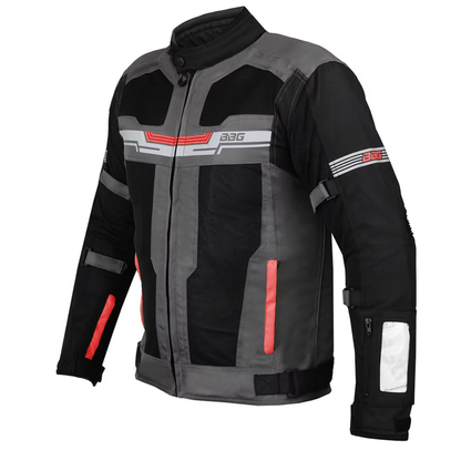 BBG Marshal Motorcycle Riding Jacket without Liner - Red