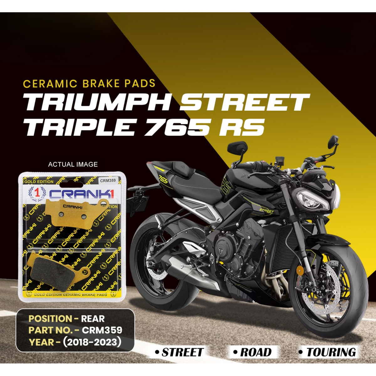 Crank1 Triumph Street Triple 765 RS (2018-2023) Ceramic Brake Pads