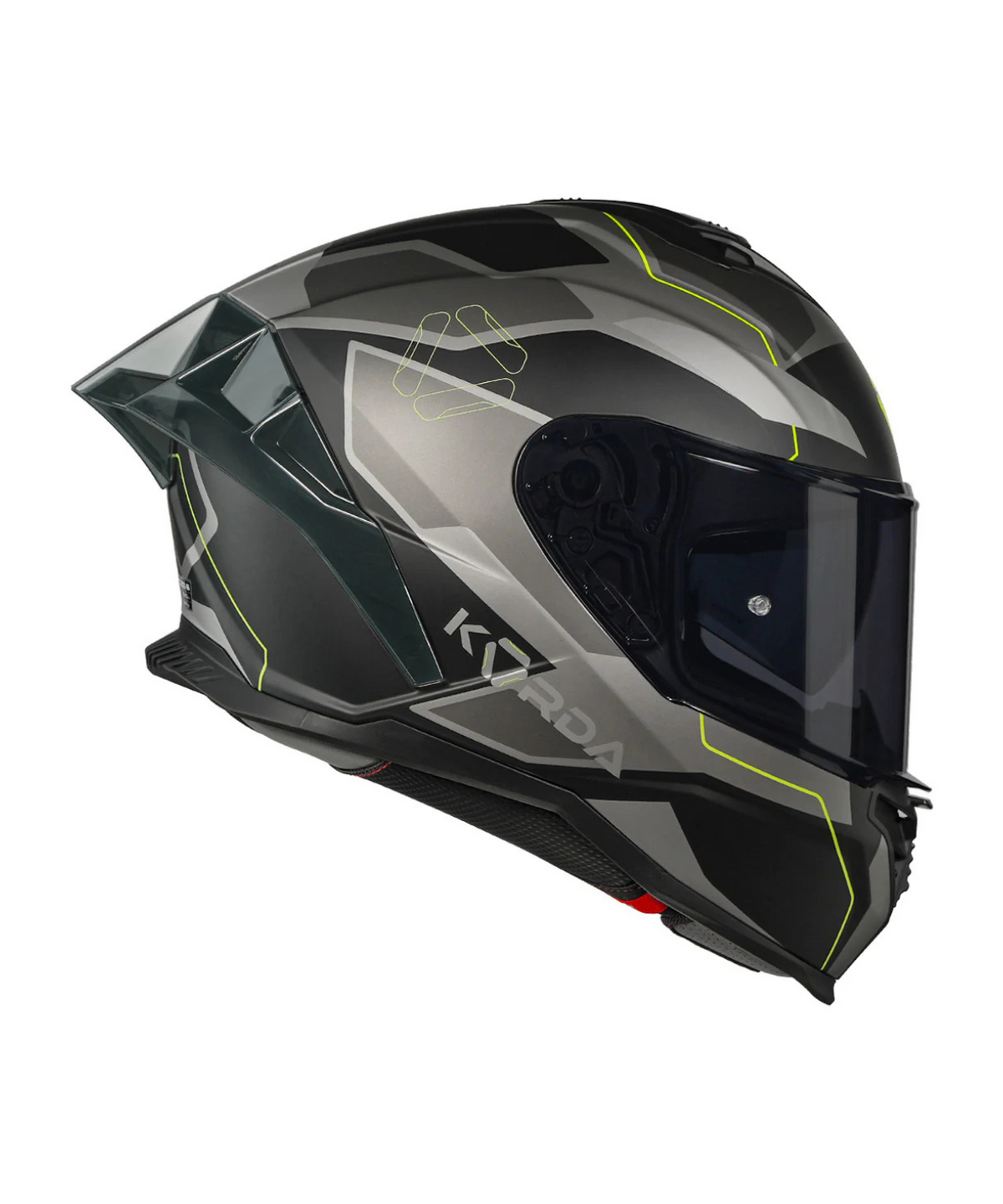 Korda Shockwave Flow Helmet - Matt Grey Fluorescent Yellow - Korda