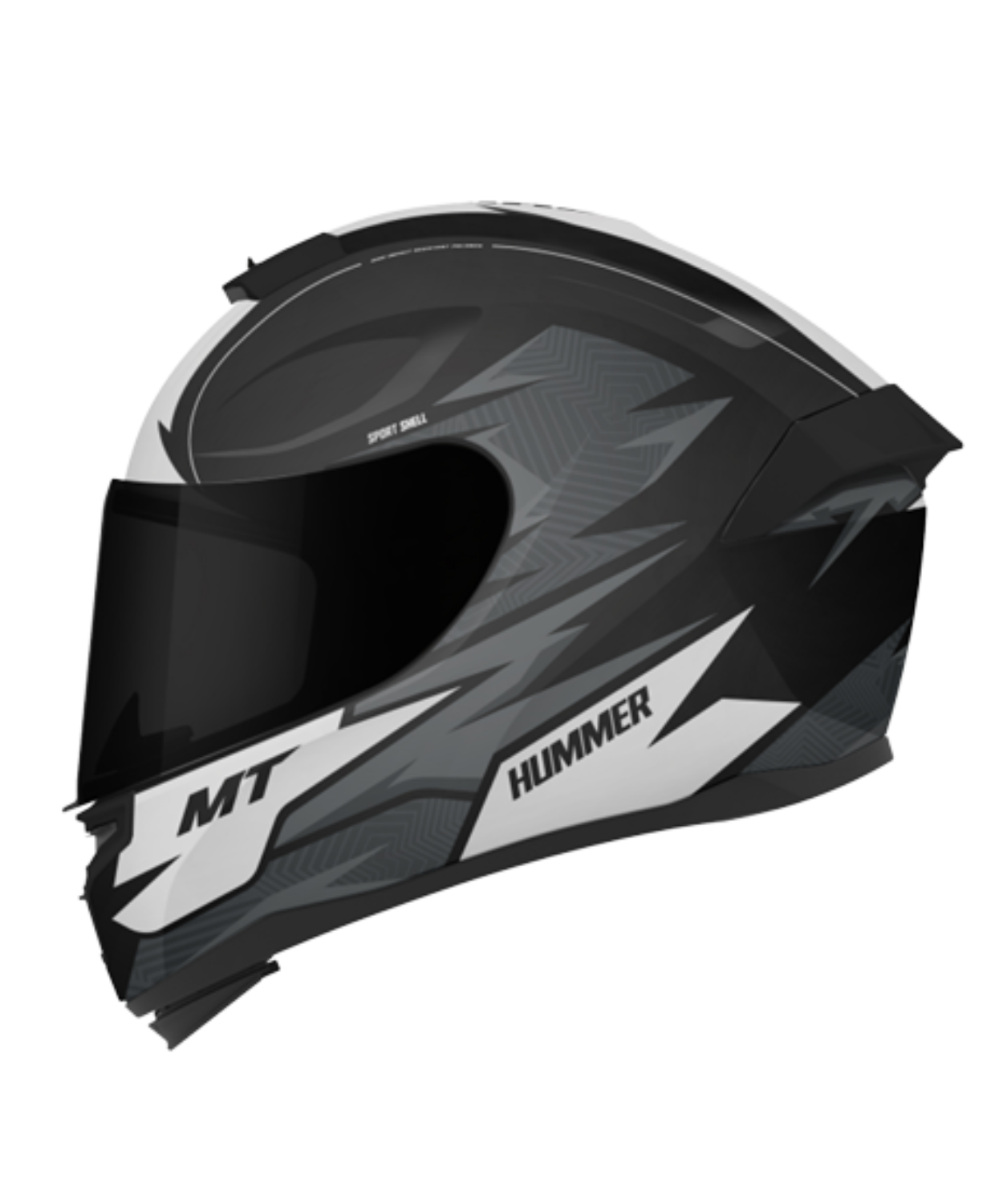 MT Hummer B Shine B0 Helmet - Gloss Black Grey