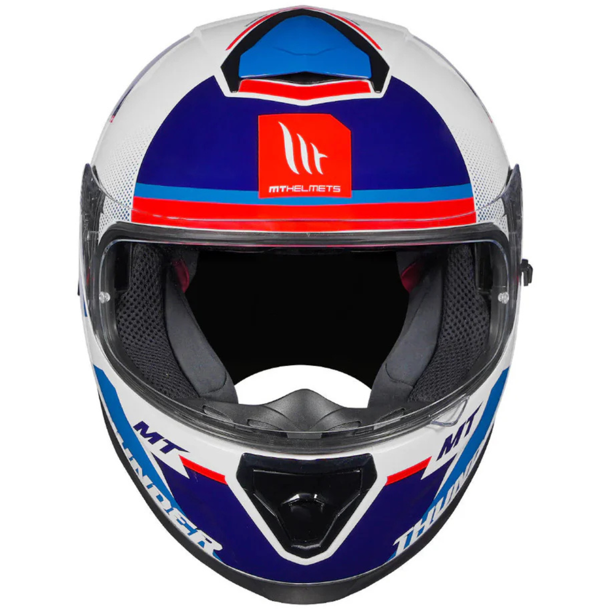 MT Thunder 3 SV Pro Arual A0 Helmet - Gloss White Blue - MT Helmets
