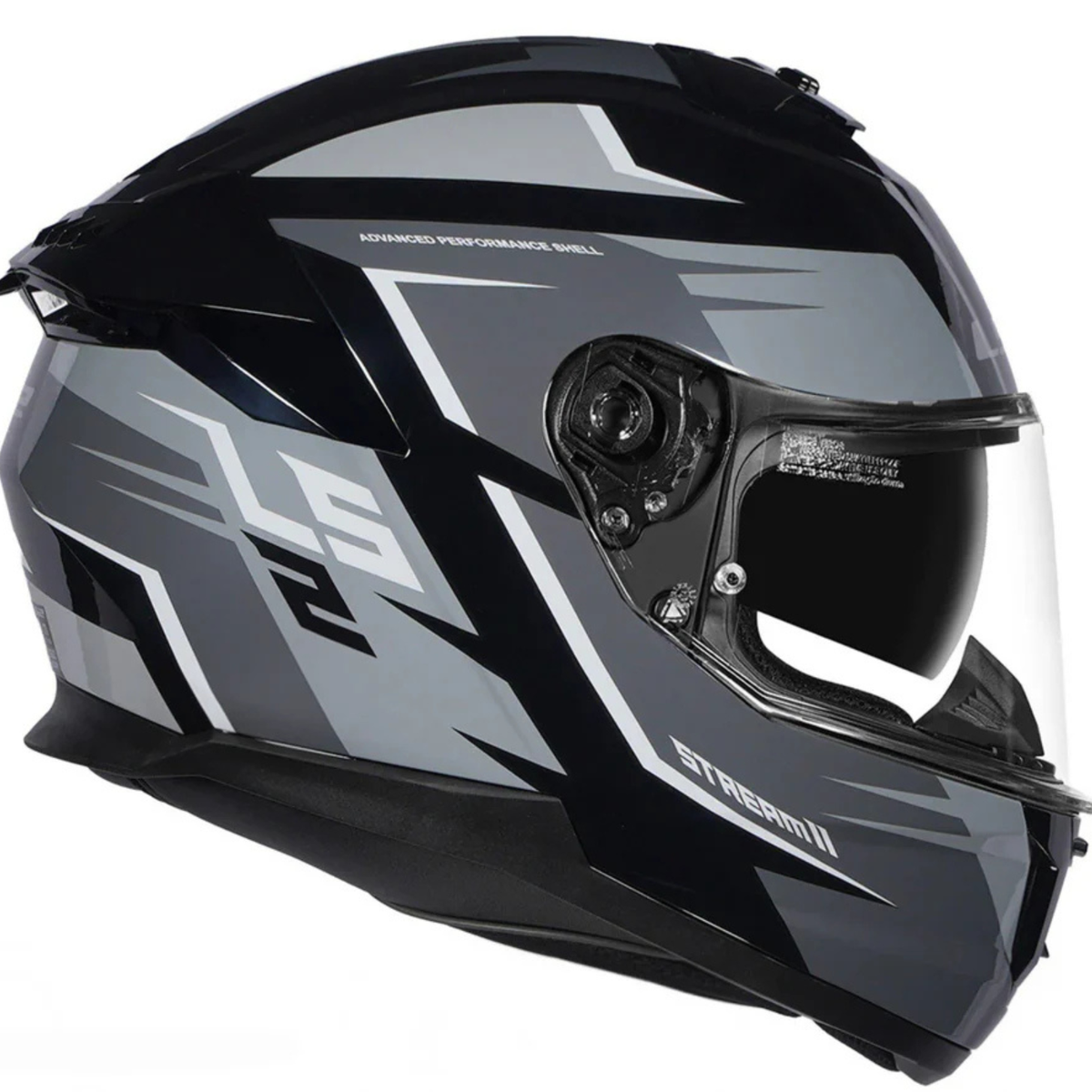 LS2 FF320 Stream II Meteor Full Face Helmet - Gloss Black Grey - LS2