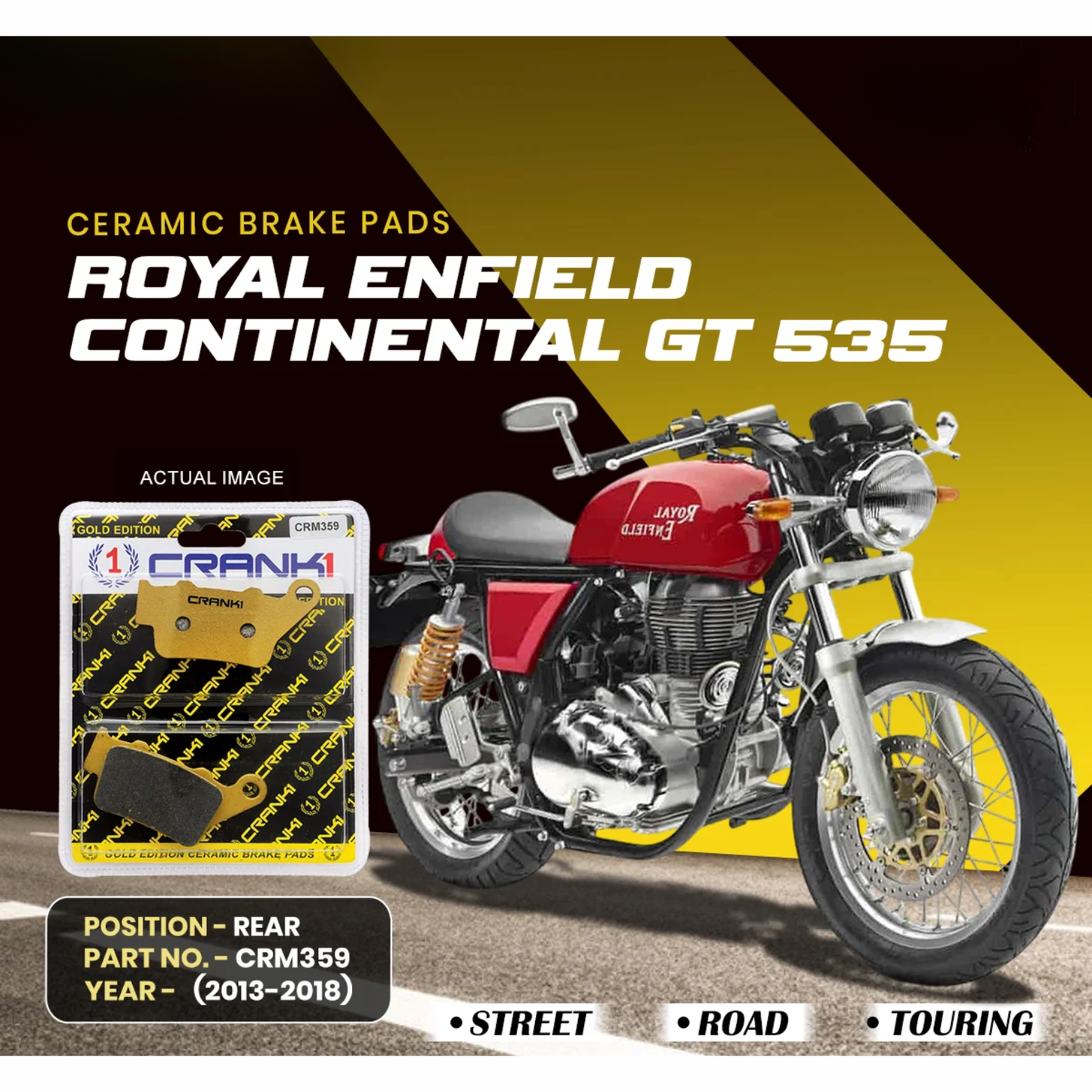 Crank1 Royal Enfield Continental GT 535 (2013-2018) Ceramic Brake Pads