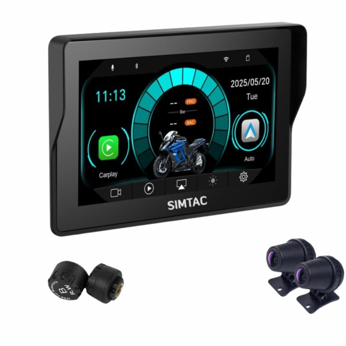 Simtac M4D Motorcycle GPS CarPlay And Android Auto System - Simtac