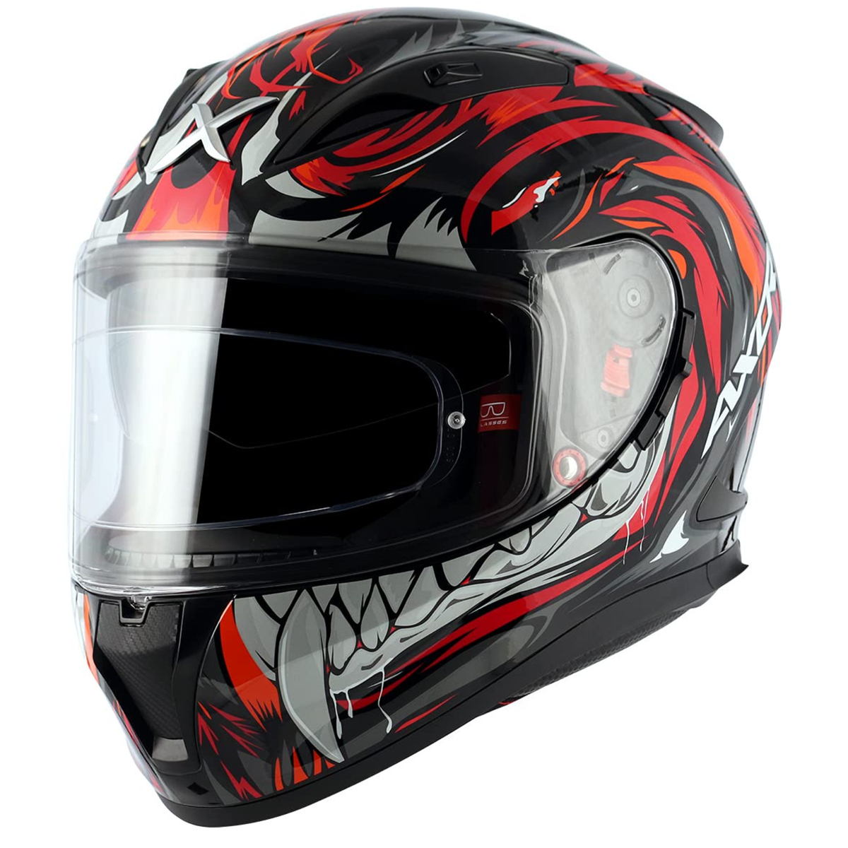 AXOR Street Okami Helmet Black Red - AXOR