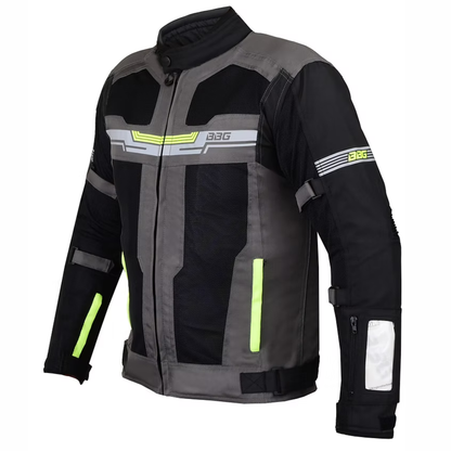 BBG Marshal Motorcycle Riding Jacket with Rain Liner - Neon