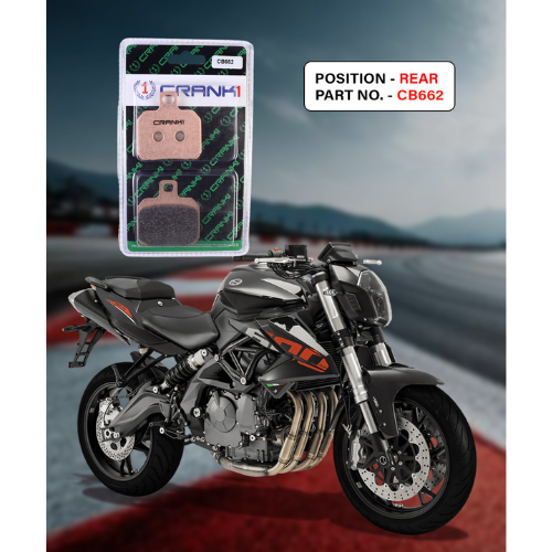 Crank1 Fully Sintered H2 Series Brake Pads for Benelli TNT 600i (2014 Onwards)