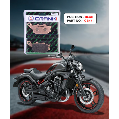 Crank1 Fully Sintered H2 Series Brake Pads for Kawasaki Vulcan S