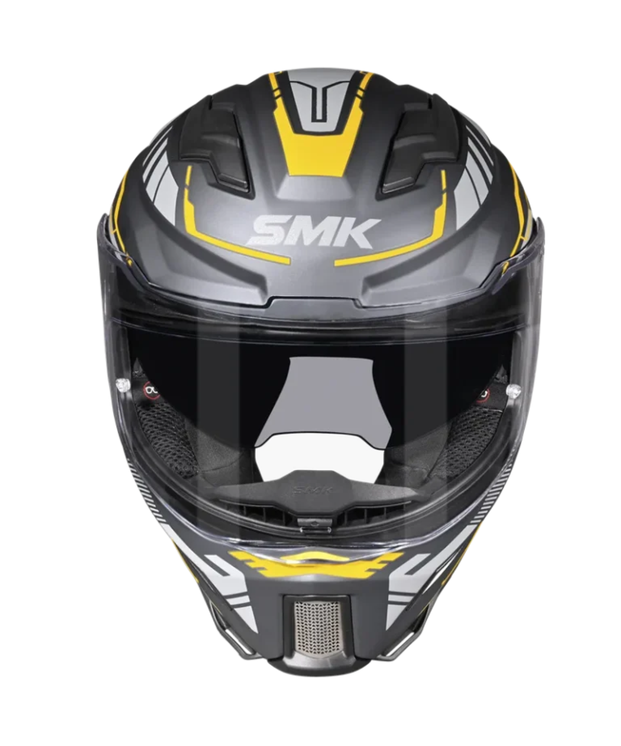 SMK Agnar Tektron GRPS MA664 Full Face Helmet - Matt Black Grey Yellow