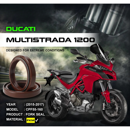 Crank1 Fork Oil Seal FKM for Ducati Multistrada 1200 (2015-2017)