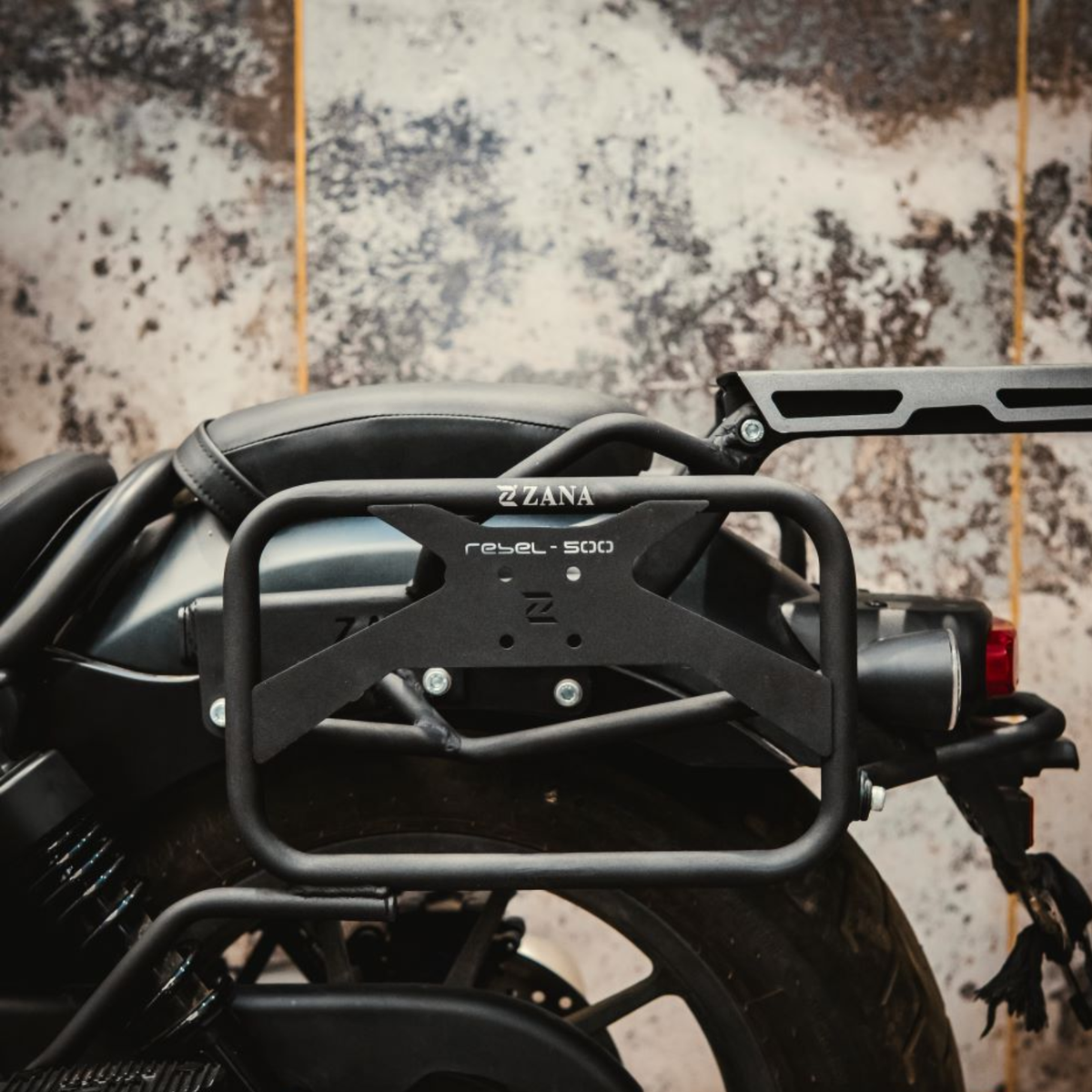 Zana Honda Rebel 500 Roadster Saddle Stay with Jerry Can Mount - Black - ZI-8626 - Zana