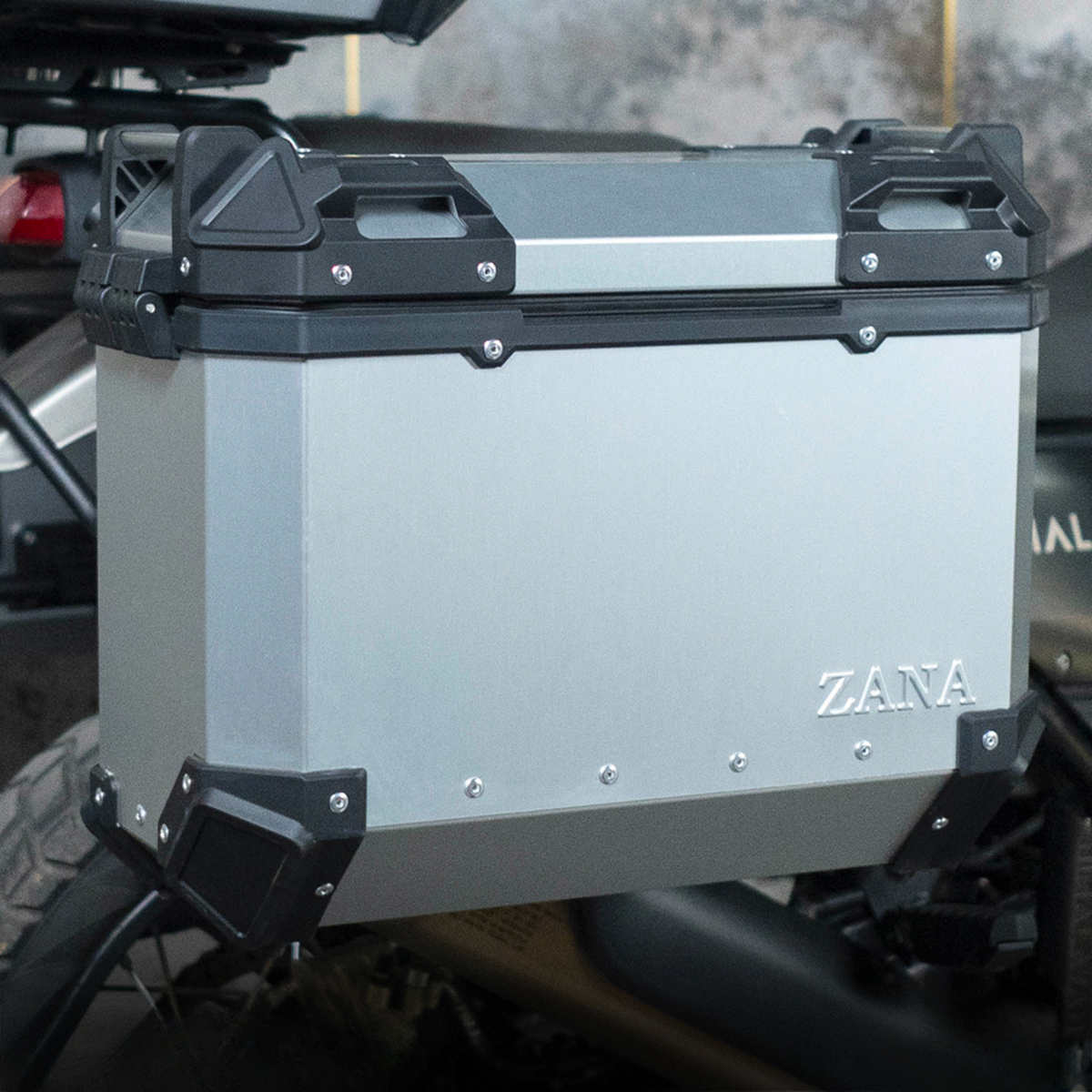 Zana Royal Enfield Himalayan 411 Aluminium L-Flat Pannier 36L with Saddle Stay Frame - Silver - ZI-8494-LS - Zana