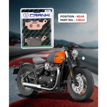 Crank1 Fully Sintered H2 Series Brake Pads for Triumph Bonneville Bobber (2017 Onward)