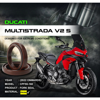 Crank1 Fork Oil Seal FKM for Ducati Multistrada V2 S (2022 Onwards)