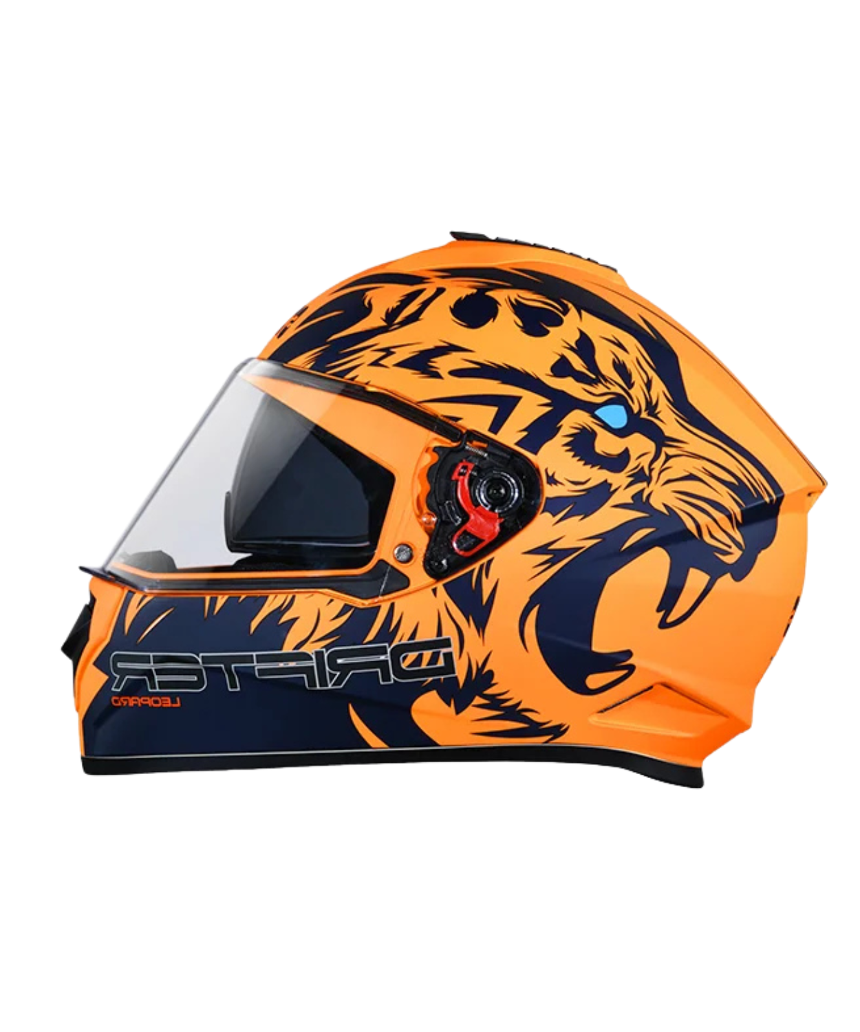 Studds Drifter D2 Leopard Decor Graphics Helmet - Matt Orange Blue N1