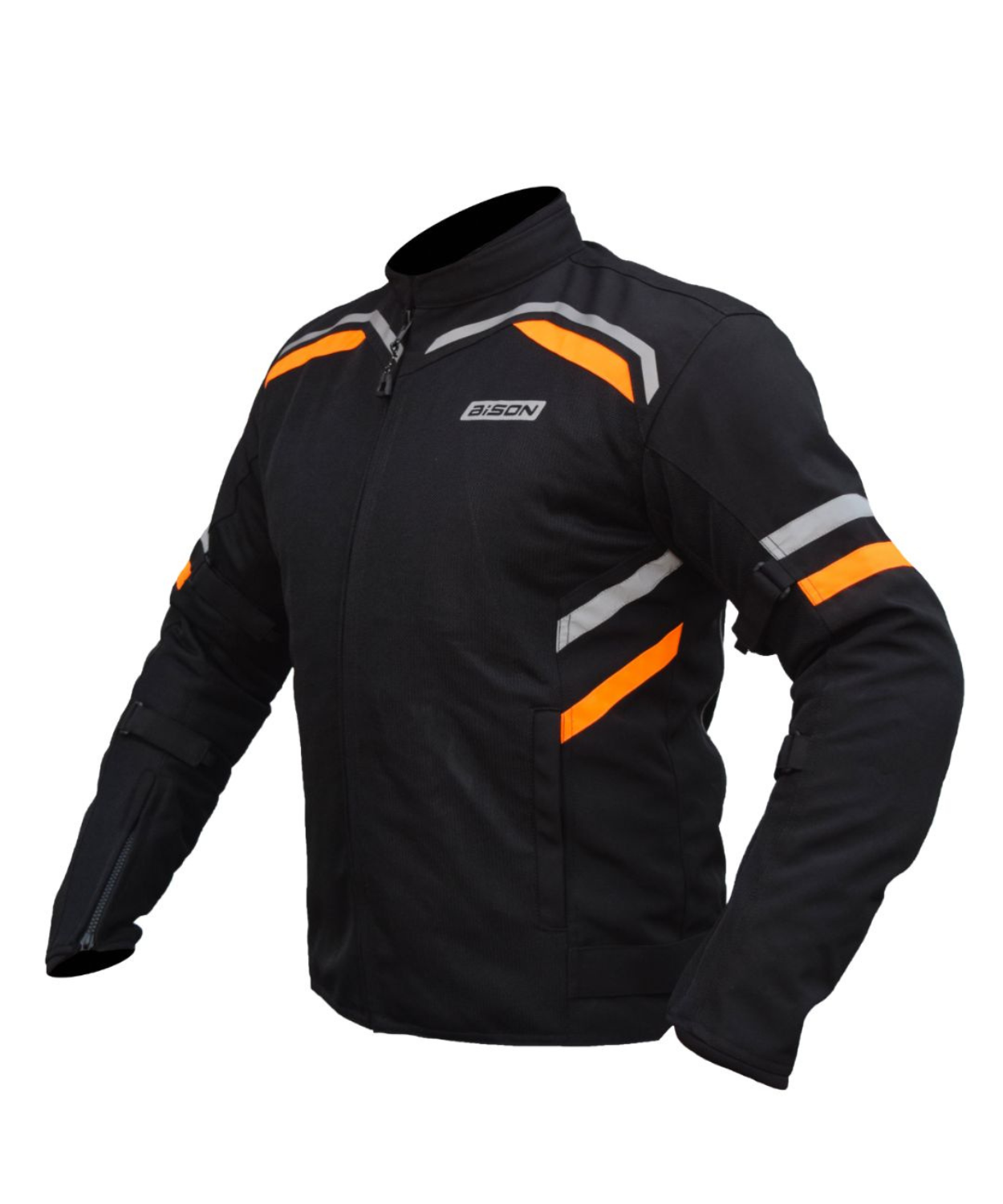 Bison ProGear Raptor V.2 Riding Jacket - Black Hiviz Orange
