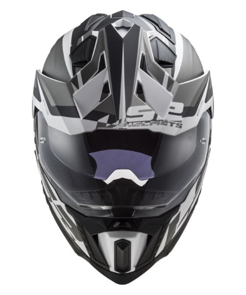 LS2 MX701 C Explorer Alter Helmet - Matt Black White