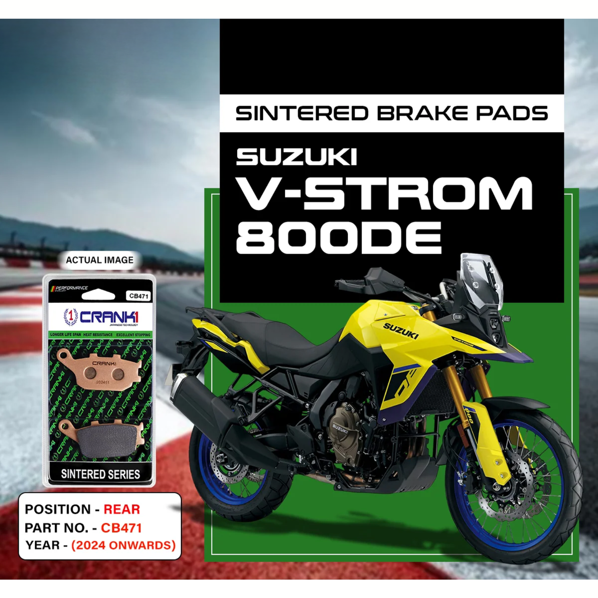 Crank1 Suzuki V-Strom 800DE (2024 Onwards) Sintered Brake Pads – view 2