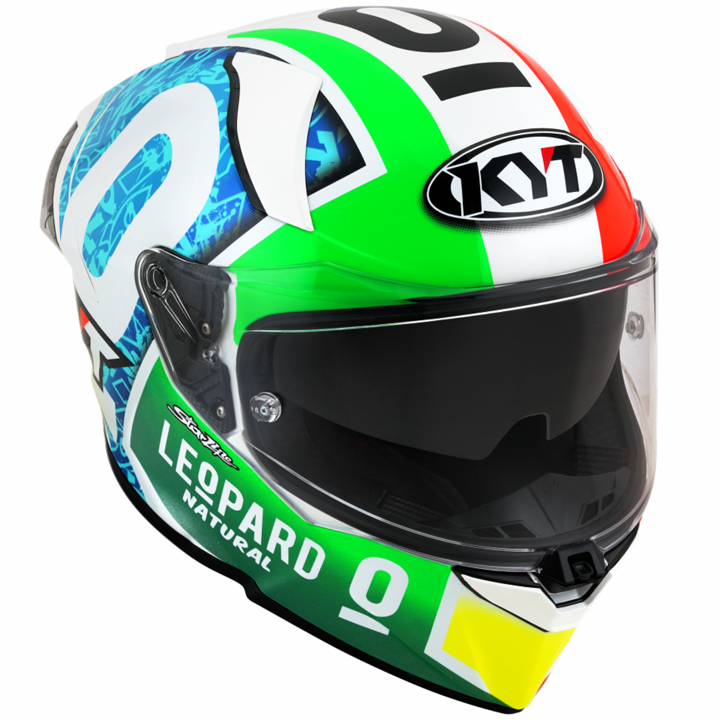 KYT R2R Pro Foggia Misano 2021 Replica  Helmet - Gloss Blue Red Yellow Green