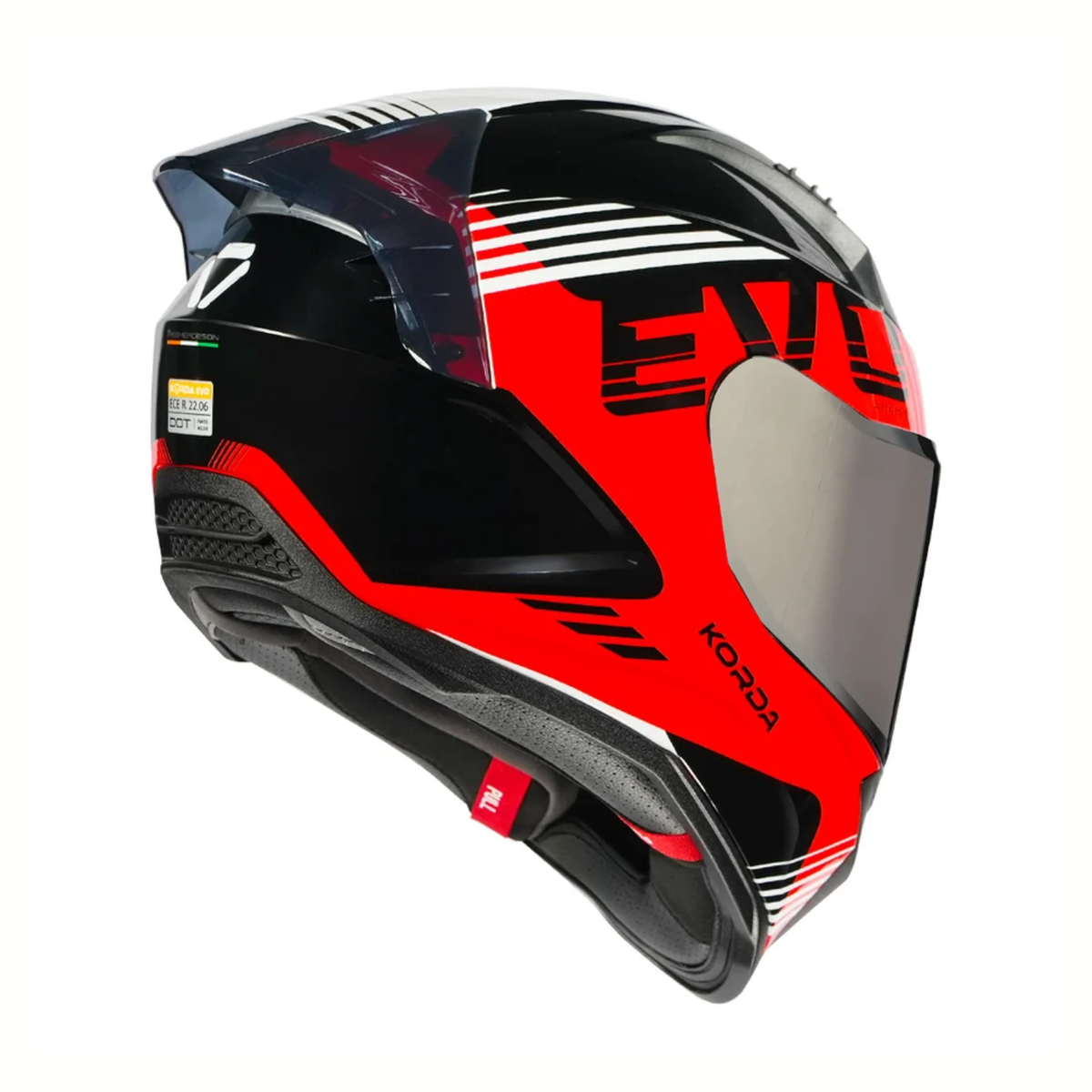 Korda EVO Artemis Helmet - Gloss Black White Red