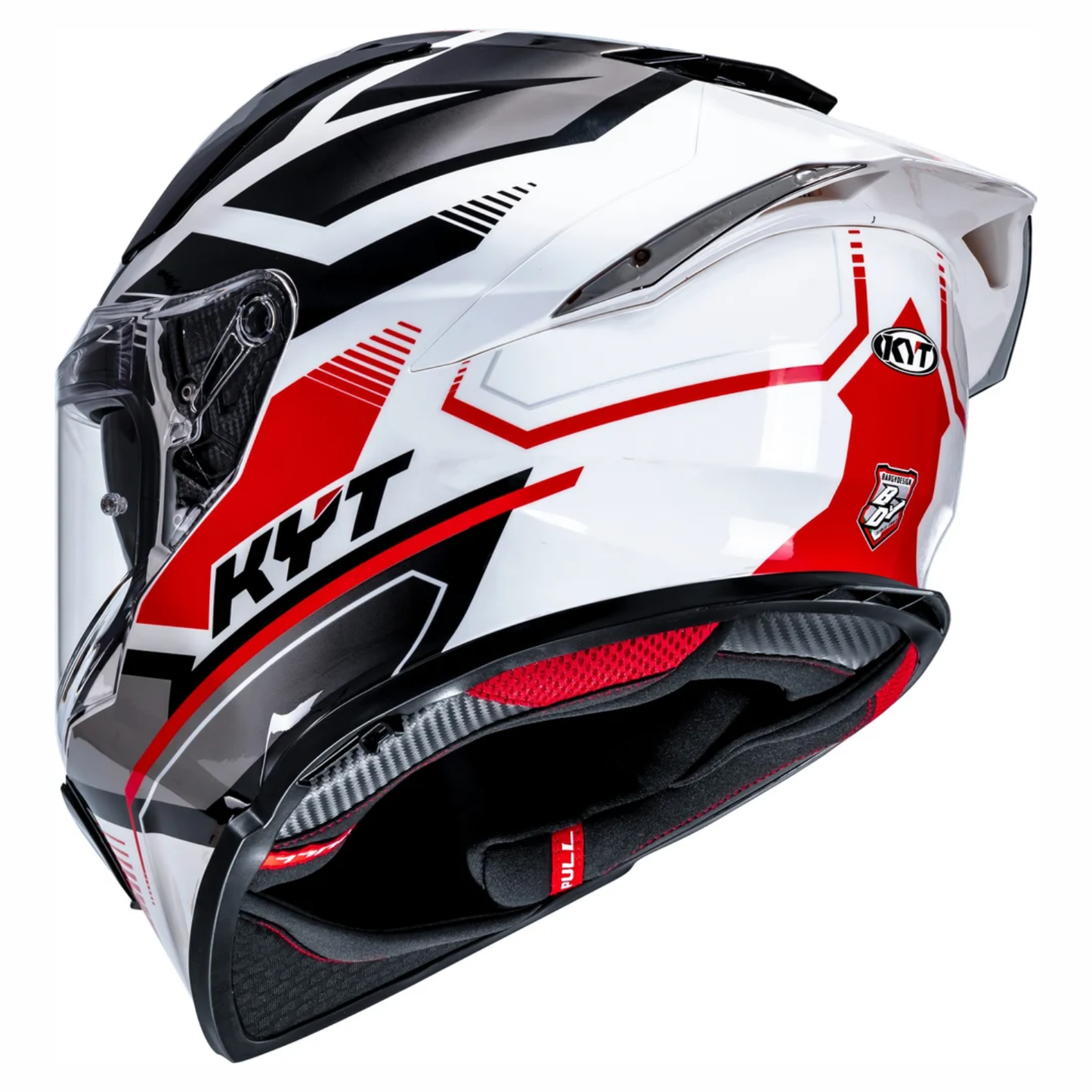 KYT R2R Pro Parsec Helmet - Gloss White Red