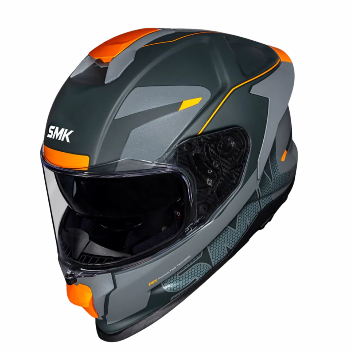 SMK Titan Firefly MA667 Grey Orange Helmet - SMK