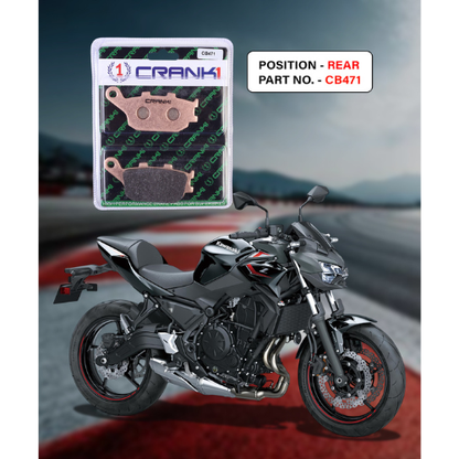 Crank1 Fully Sintered H2 Series Brake Pads for Kawasaki Z650