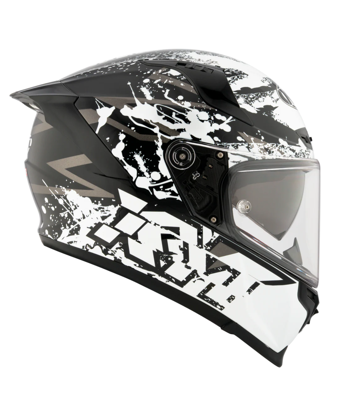 KYT Striker 2V Neutron Helmet - Gloss Black White - KYT Helmets