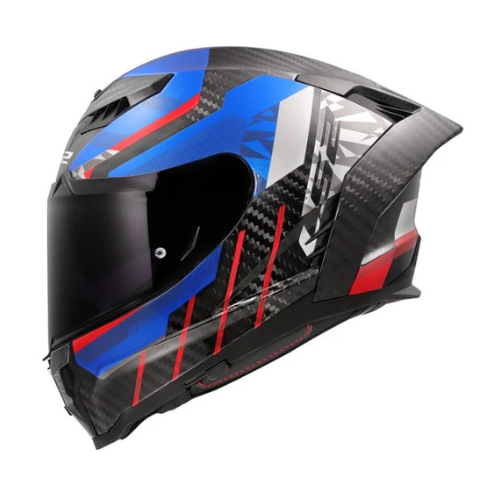 LS2 FF807 Dragon Carbon Trax  Helmet - Blue Red