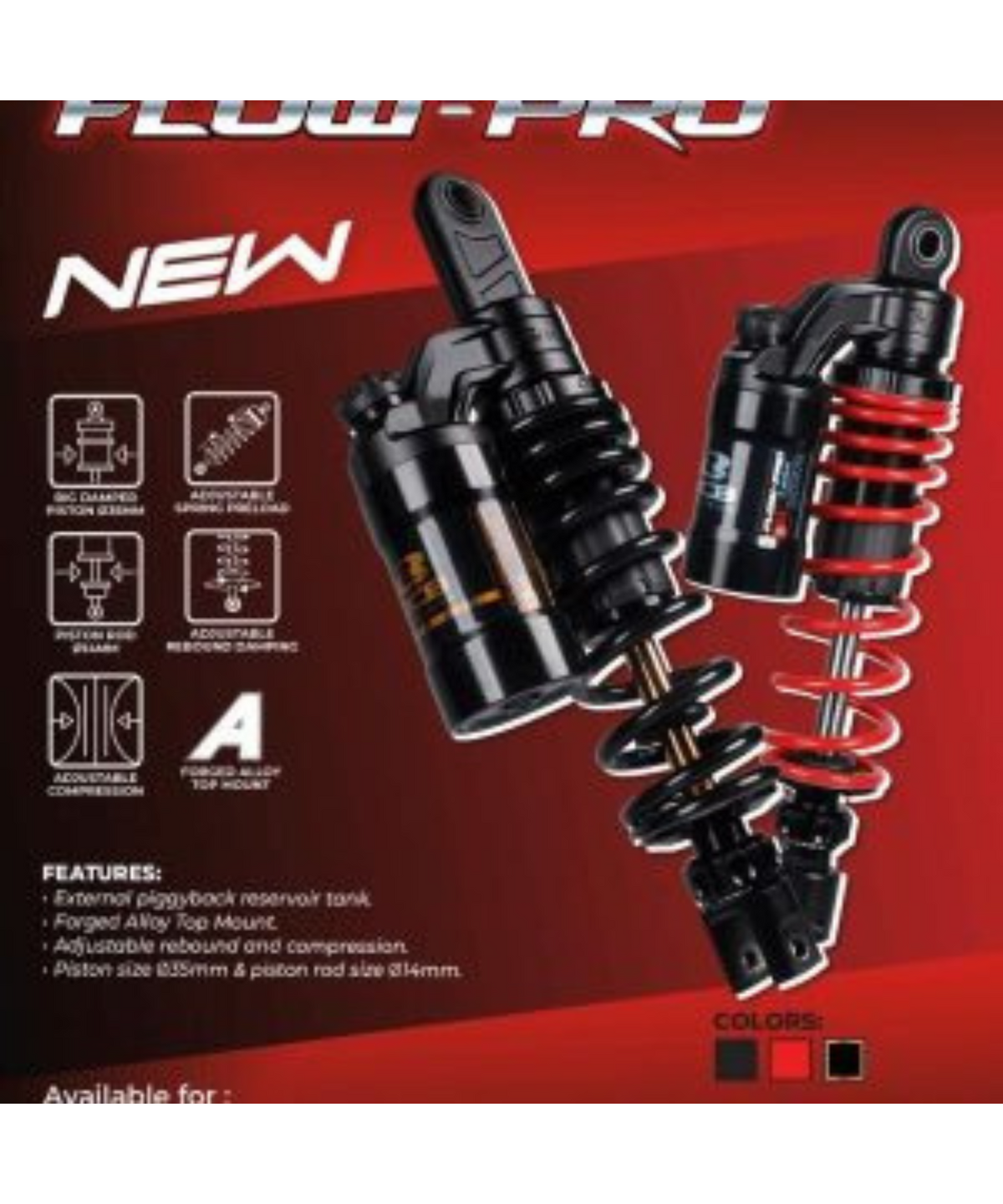 RCB Shock Absorber Aerox 305mm Flow Pro 01A0257R – Red - RCB