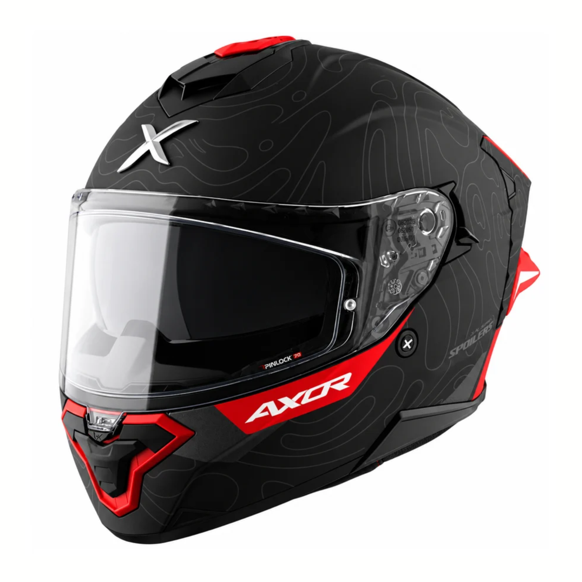 Axor Brutale Airwaves Dual Spoiler Helmet - Matt Black Red
