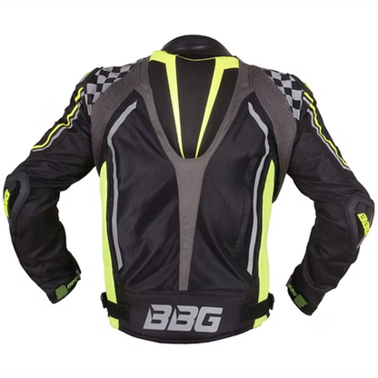 BBG Grand Prix Riding Jacket with Chest Guard and Thermal Liner - Neon