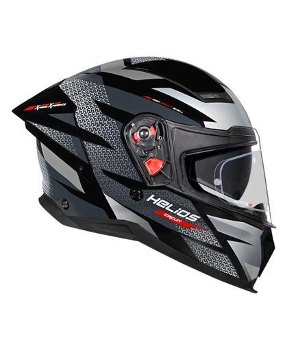 Studds Helios D2 Circuit Decor Graphics Helmet - Gloss Black Grey N4