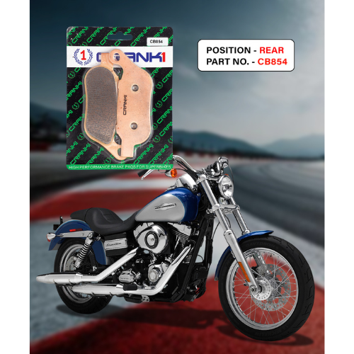 Crank1 Fully Sintered H2 Series Brake Pads for Harley Davidson Super Glide Customs