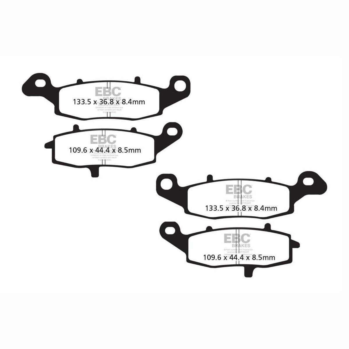 EBC Brake Pads - Double H Sintered Rear Brakes - FA229HH + FA231HH - EBC Brakes