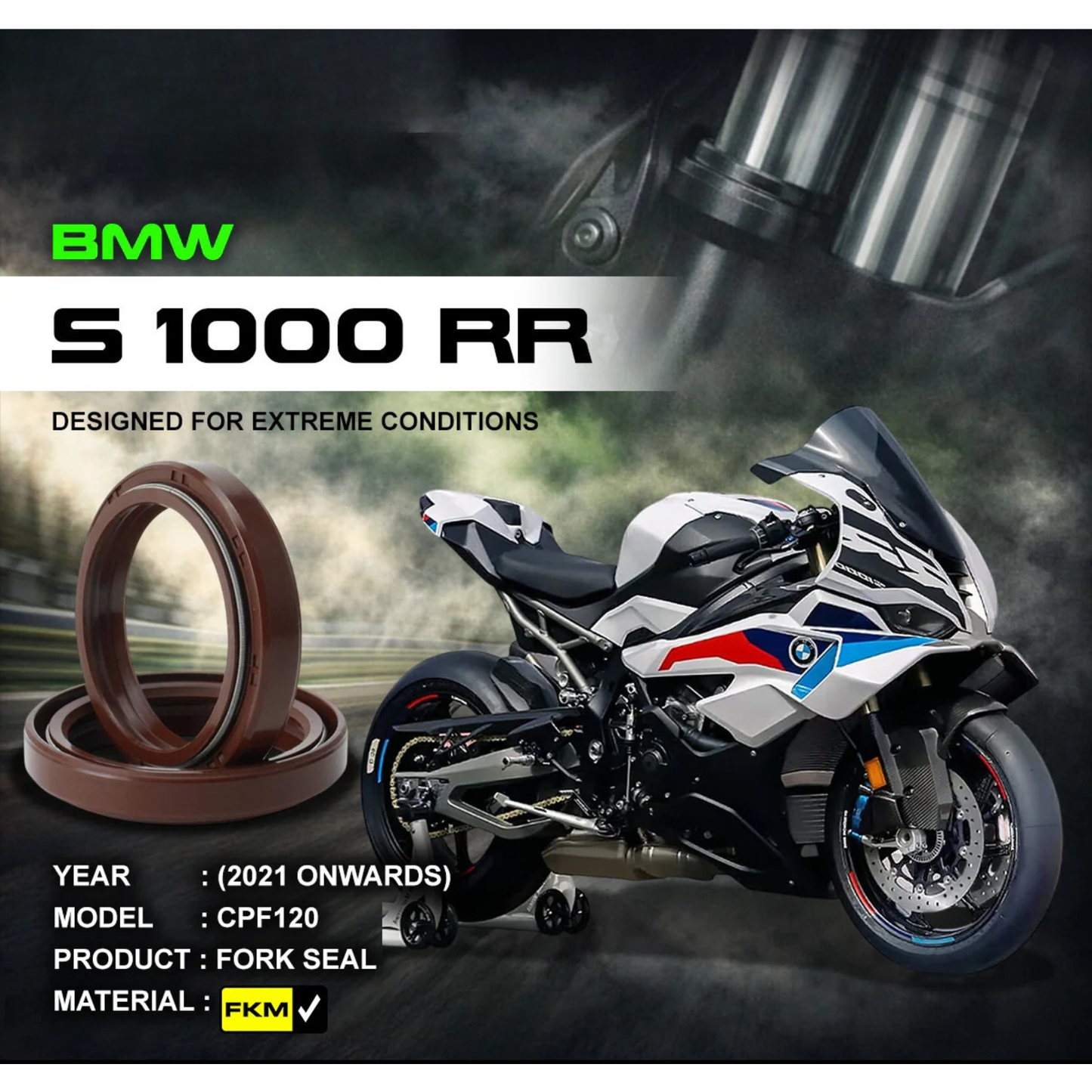 Crank1 Fork Oil Seal FKM for BMW S1000RR (2021 Onwards)