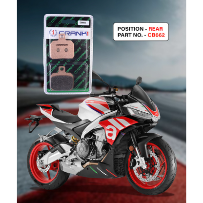 Crank1 Fully Sintered H2 Series Brake Pads for Aprilia Tuono 660 (2020 Onwards)
