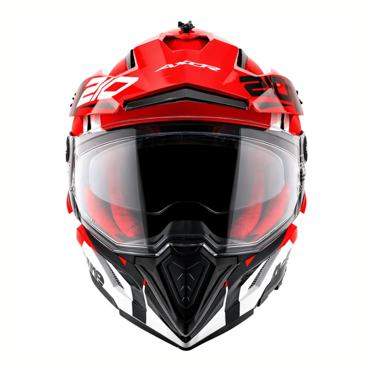 Axor X-Cross Dual Visor Speedometer Helmet - White Red