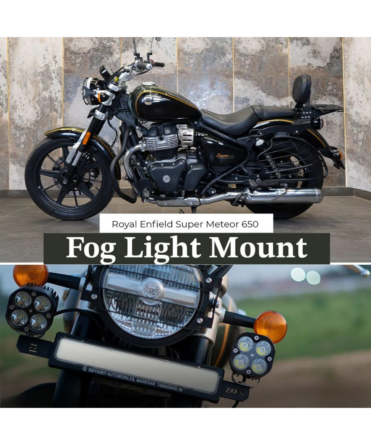 Zana Royal Enfield Super Meteor 650 / Shotgun650 Aluminum Mirror Extender - Black - ZI-8339 - Zana