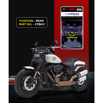 Crank1 Carbon Brake Pads for Harley Davidson Softail Fat Bob (2018 Onwards)