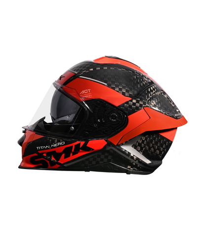 SMK Titan Carbon Nero GL236 Carbon Red Helmet