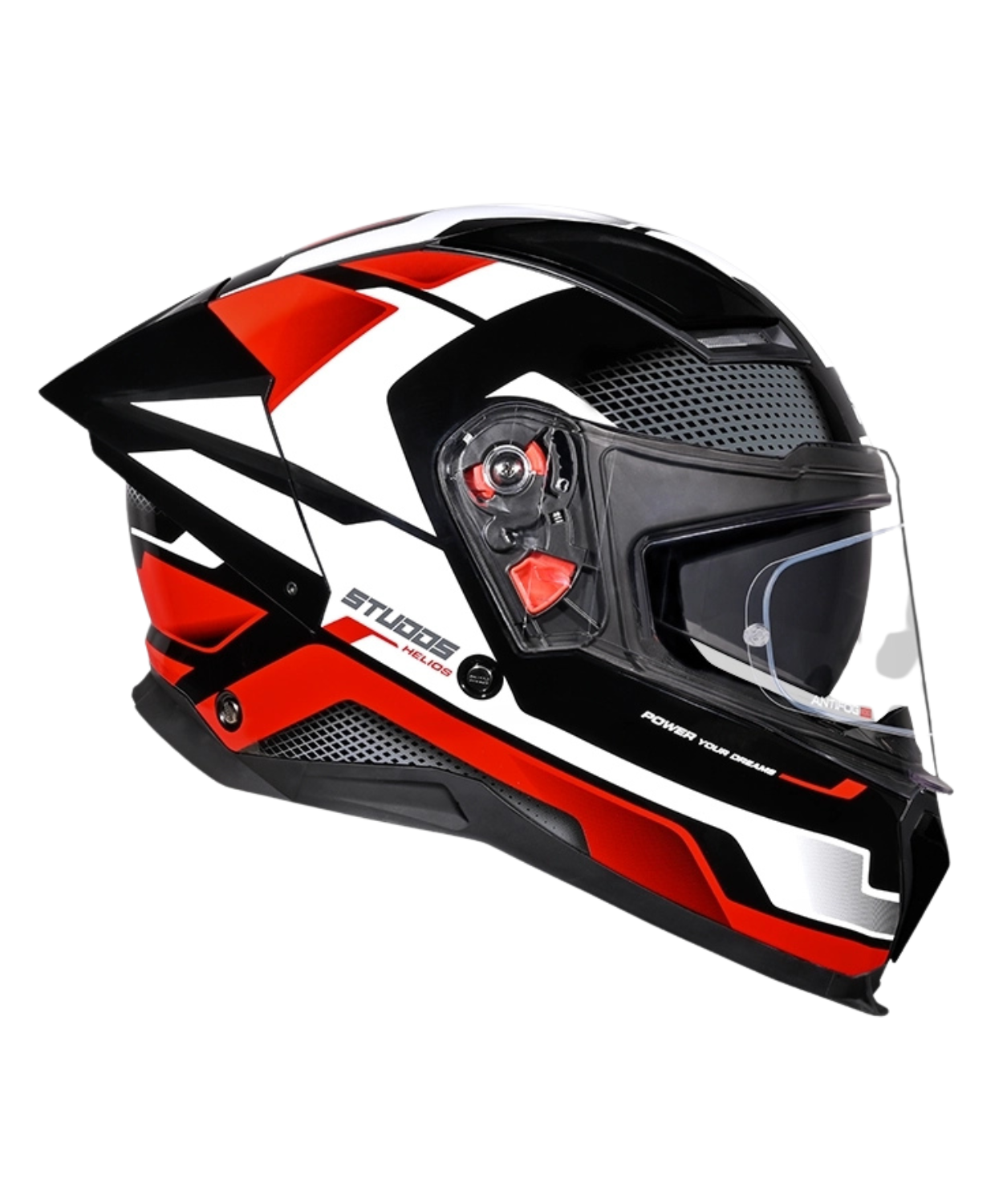 Studds Helios D1 Asphalt Decor Graphics Helmet - Gloss Black Red N2