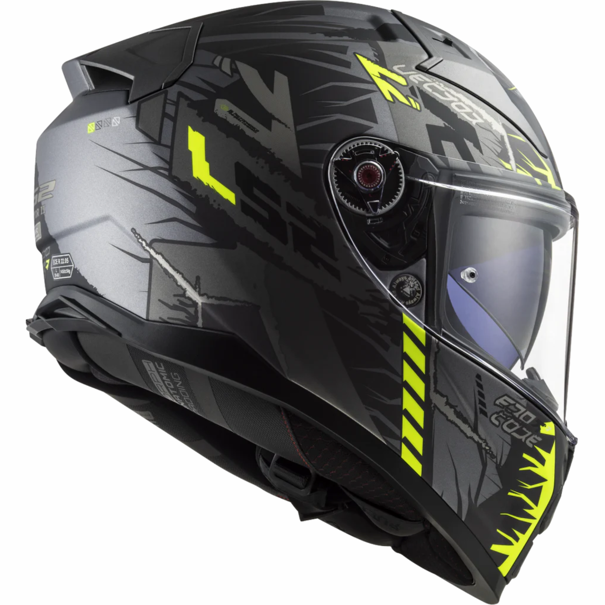 LS2 FF811 Vector II Techbot Gloss Titan Hi-Viz Helmet - Yellow - LS2