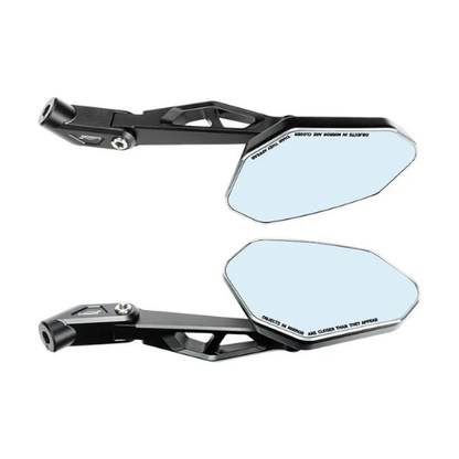 Moto Arch Universal Carbon Fiber CNC Aluminium Alloy Adjustable Rear View Mirror - White Glass
