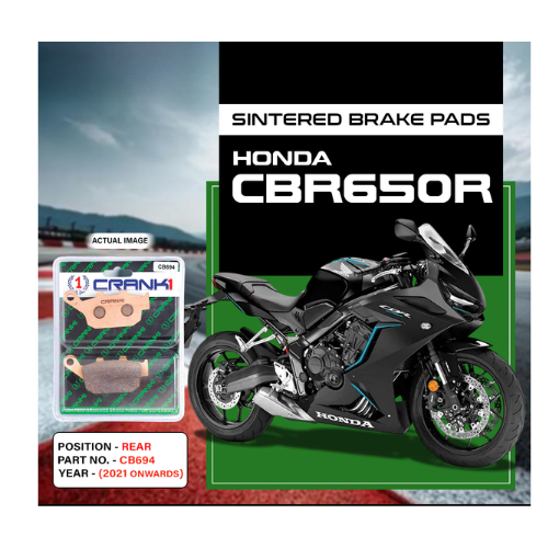 Crank1 Fully Sintered H2 Series Brake Pads for Honda CBR650R