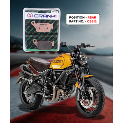 Crank1 Fully Sintered H2 Series Brake Pads for Ducati Scrambler 1100