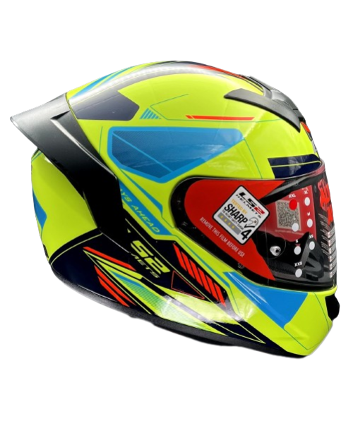 LS2 FF352 Rookie Betha Helmet - Hi Viz Yellow Navy Blue